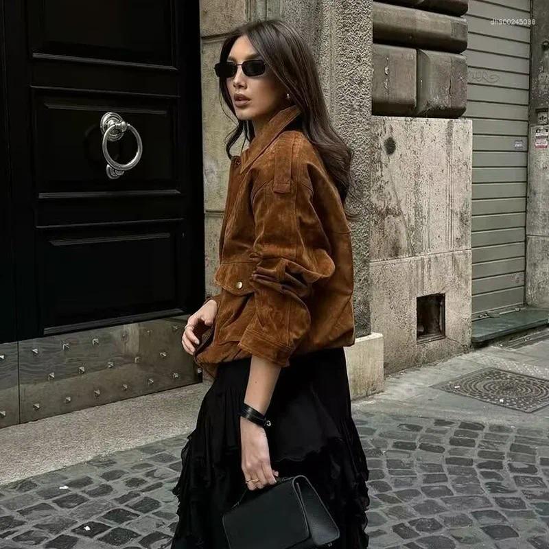 Jackets Bombardero printkaoir para mujeres Expernicias exteriores Jaqueta de ante