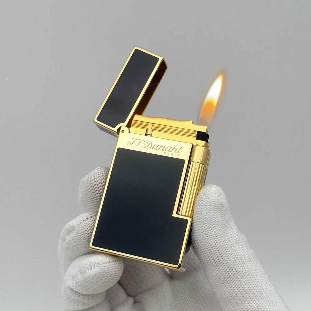 Classic Lacquer Paris Lighter Sofe Flame Cigarette Lighter For Smoker Gas Cigar Lighter DP Ligen 2 Mans Gift Cigar Accessory F250922