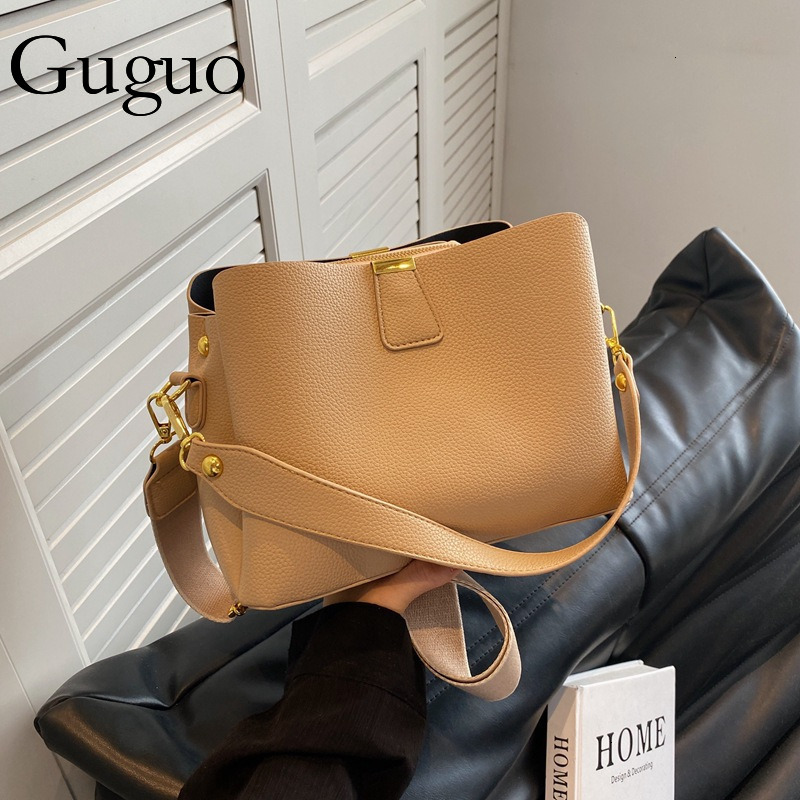 Guguo Designer Bag Foreign Trade Trendy Fashion Handheld Bucket Bag Large Capacity Crossbody Bag For Women High-end Luxury Women's Luxury Bag Bag