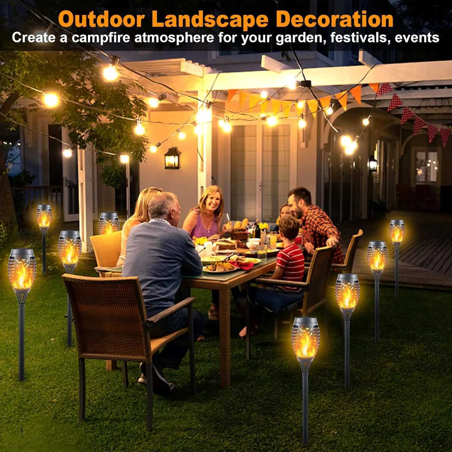 12LED Solar Flame Torch Light Flickering Light Waterproof Outdoor Garden Decoration Landscape Lawn Path Yard Patio Floor Lamps C250922