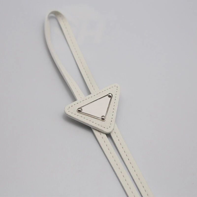 belts triangle necktie women men bolo luxury designer teenager Leather Belt waist bag school formal shirt clothes mini ladies strap black neck tie brooch gift