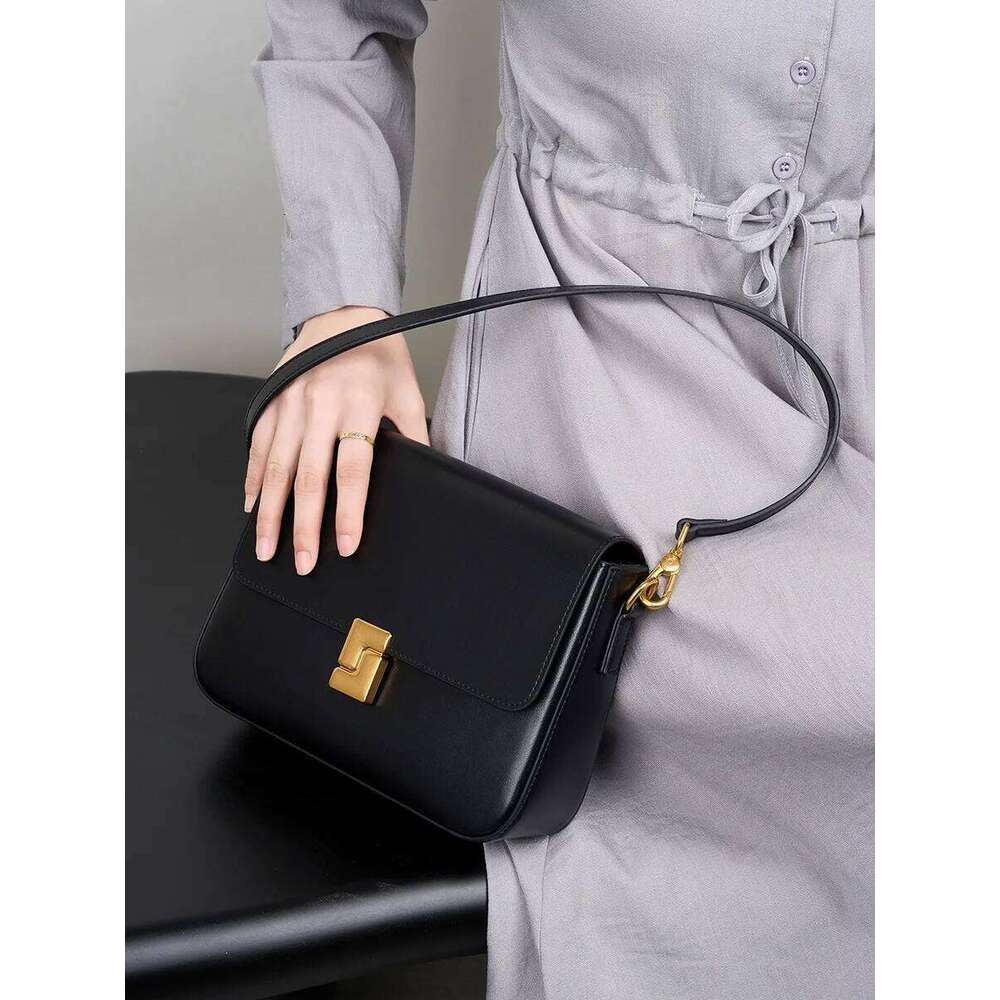 2025 Cow Split Leather Women Crossbody Design Small Square Cowhide Women's Commuter Shoulder Bag Ladies Gift
