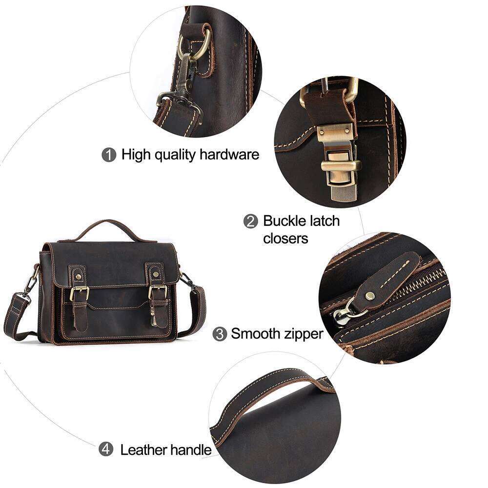 Designer Luxury JOYIR Vintage Genuine Leather Shoulder Men Women Work Travel Messenger Satchel Crossbody Bag Fit For Ipad Handbag