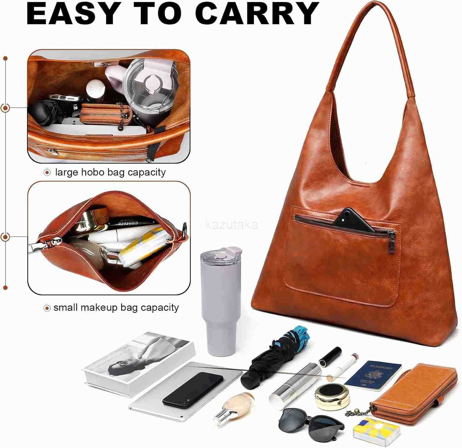 Women Vegan Leather Womens Slouchy Large Tote Bag Shoulder Purses Handbag Z250922