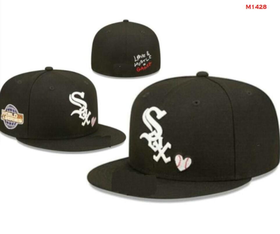 White Sox Baseball Team Full Closed Caps World Series Summer SOX LA NY letter gorras bones Men Women Casual Outdoor Sport Flat Fitted Hats Chapeau Cap casquett a7