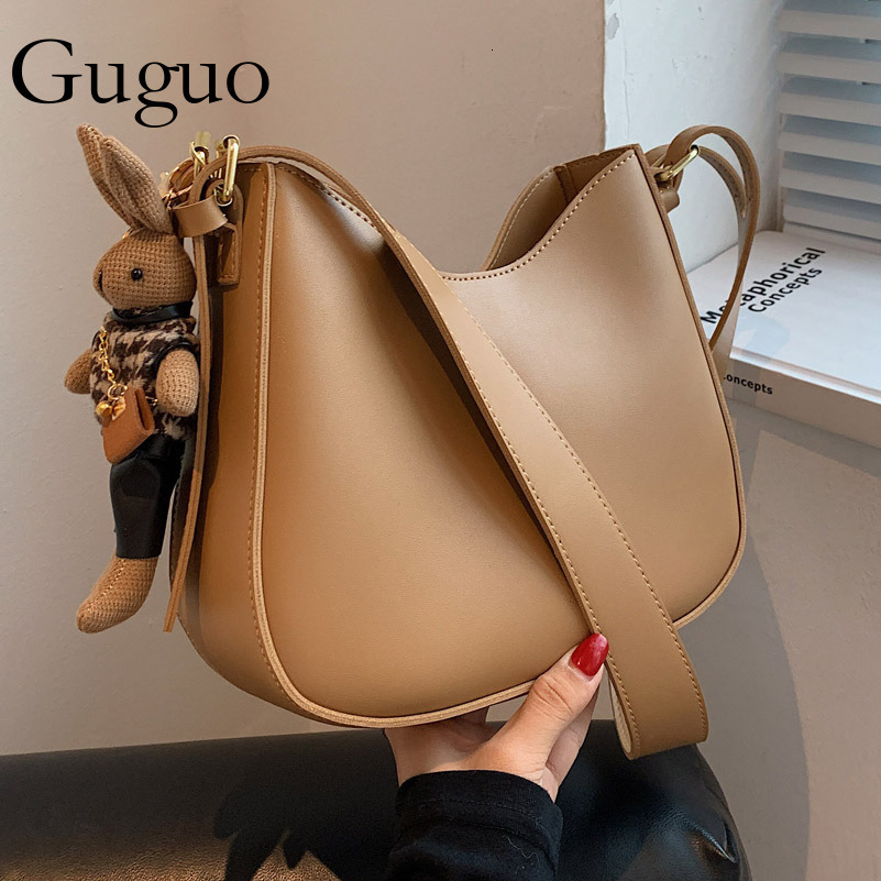 Guguo Designer Bag Trendy Women's Bag 2025 New Fashion Textured Shoulder Bag Luxury Bag Large Capacity Retro Women's Crossbody Bag Wholesale