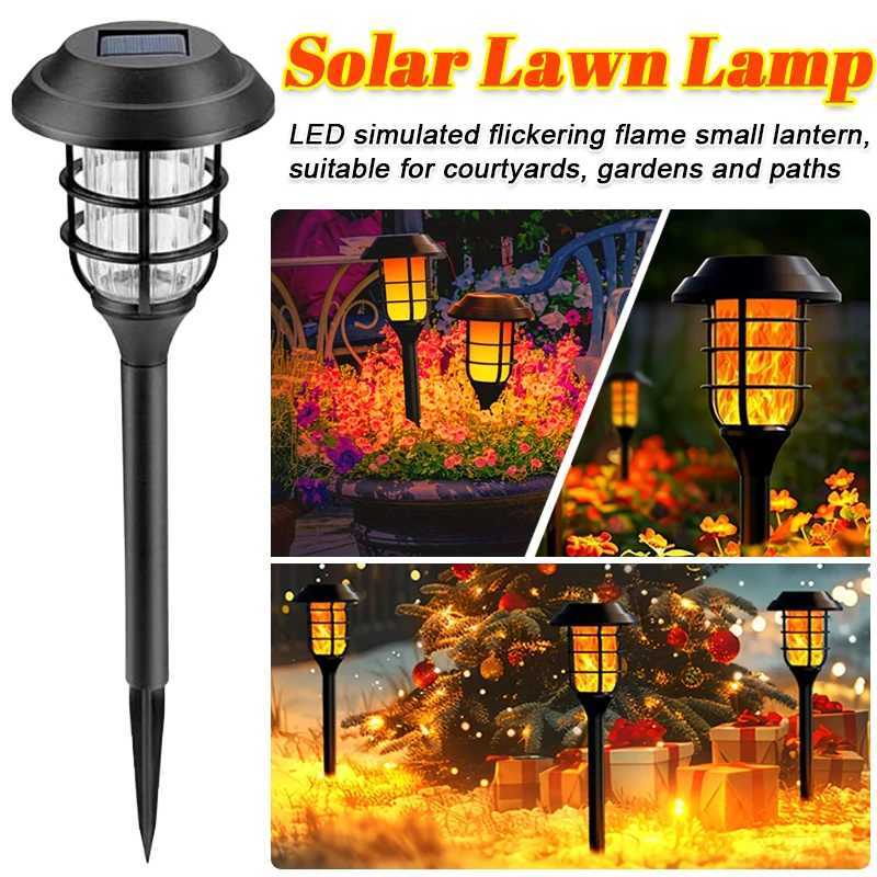 6pcs Halloween decorative atmosphere lamp LED flickering flame solar lamps suitable for decorating courtyards gardens villas C250922