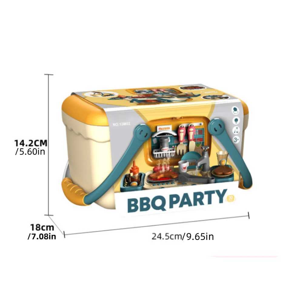 Kids Play Kitchen ToysBarbecue Play Set with Sounds Lights and Running WaterSimulation Kitchen Toys BBQ Role Play Kit for Kids C250922