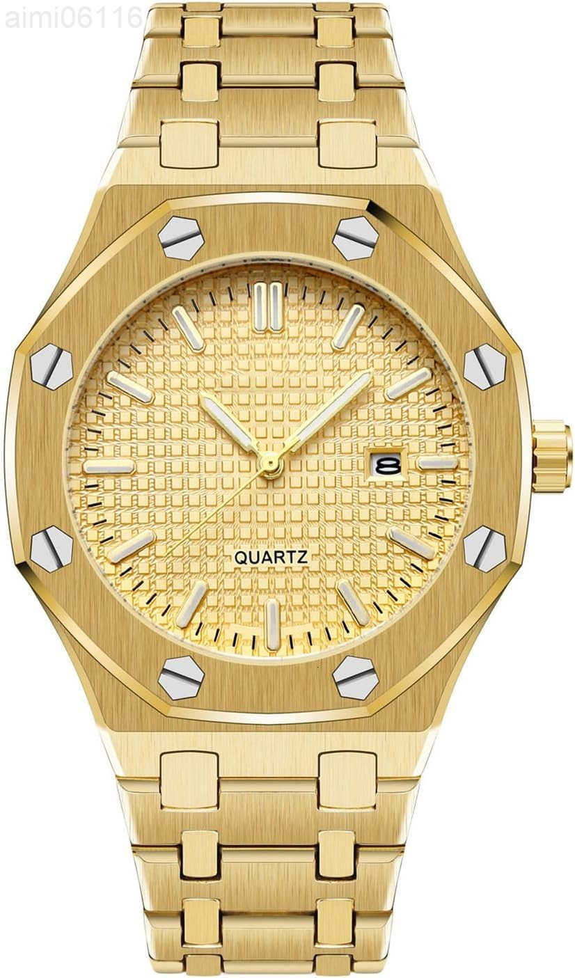 Mens Watches Royalty Stainless Steel Quartz Movement Date Male Clock Waterproof Luminous Hands Casual Business Wrist Watches for Men Z250922