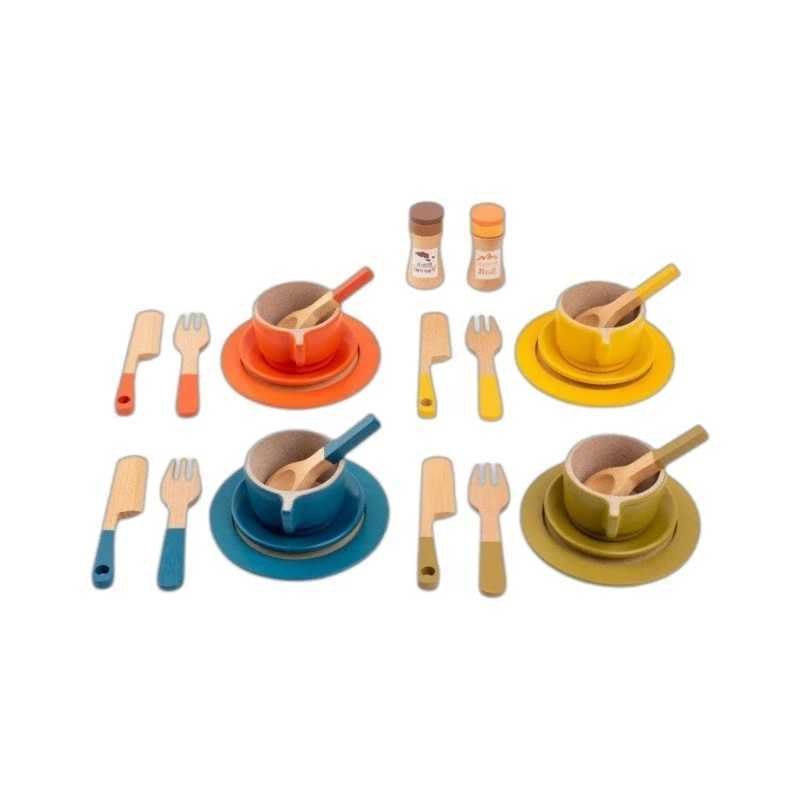 Funny Childrens Wooden Kitchenware Suit Creative Tableware Play House Cooking Pot Cooking Simulation Kitchen Toys Gift C250922