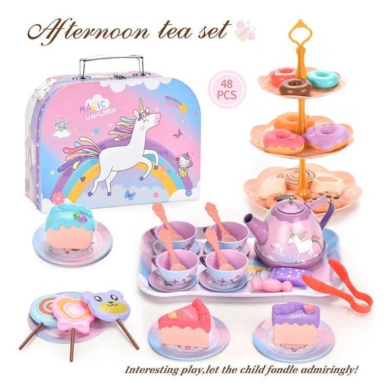 Afternoon Tea Sets Kid Pretend Play Toy Simulation Tea Set Tableware Play House Afternoon Tea Game Toys Gifts For Children Kids C250922