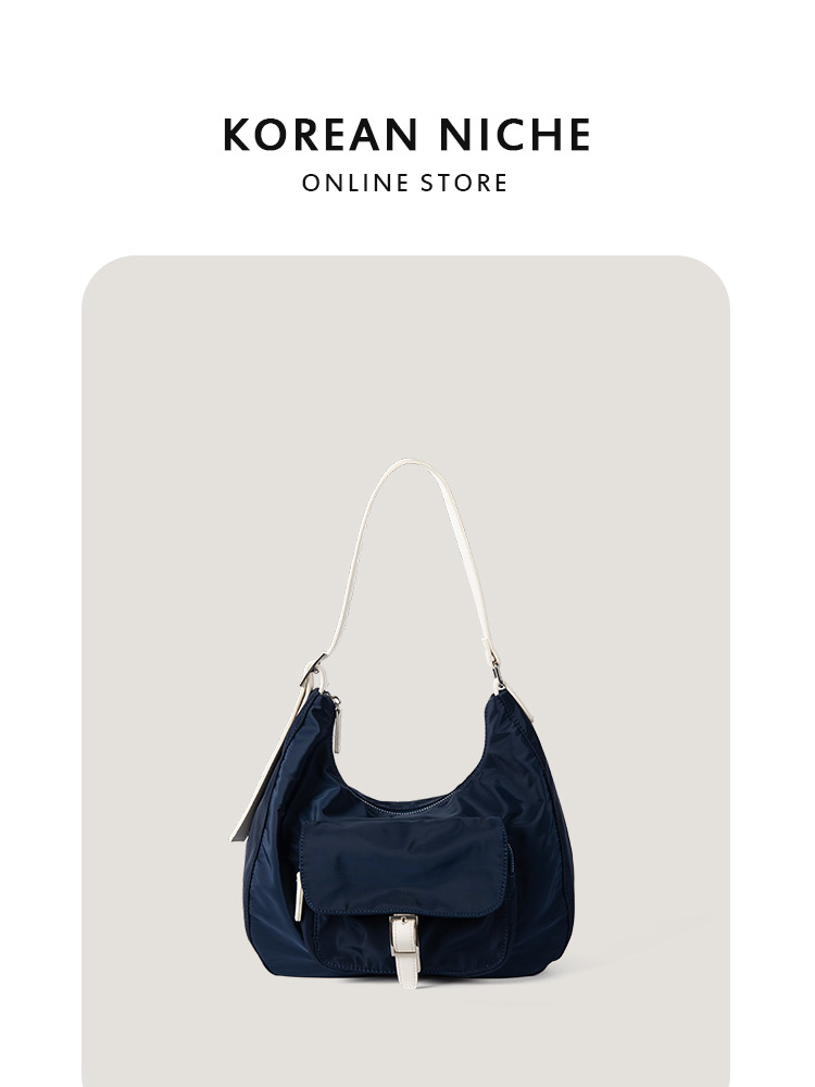 Women's 2025 New Korean Version Unique Design Color Blocking Single Shoulder Armpit Versatile Suitable For Commuting Large Capacity Dumpling-Shap