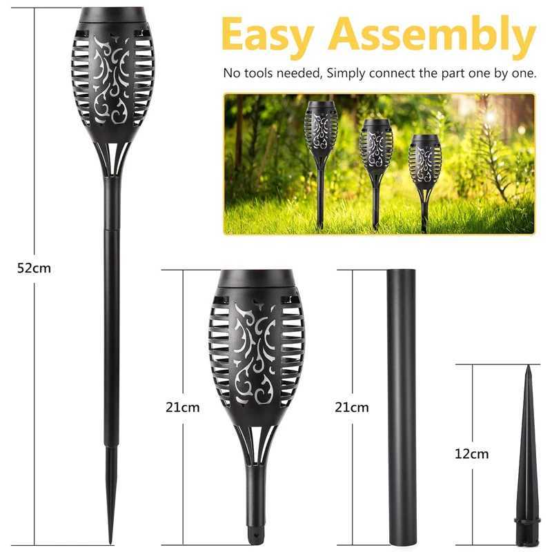 Outdoor LED Solar Torch Lights Waterproof Garden Decoration Lawn Pathway Flame Flickering Dancing Solar Lamp C250922