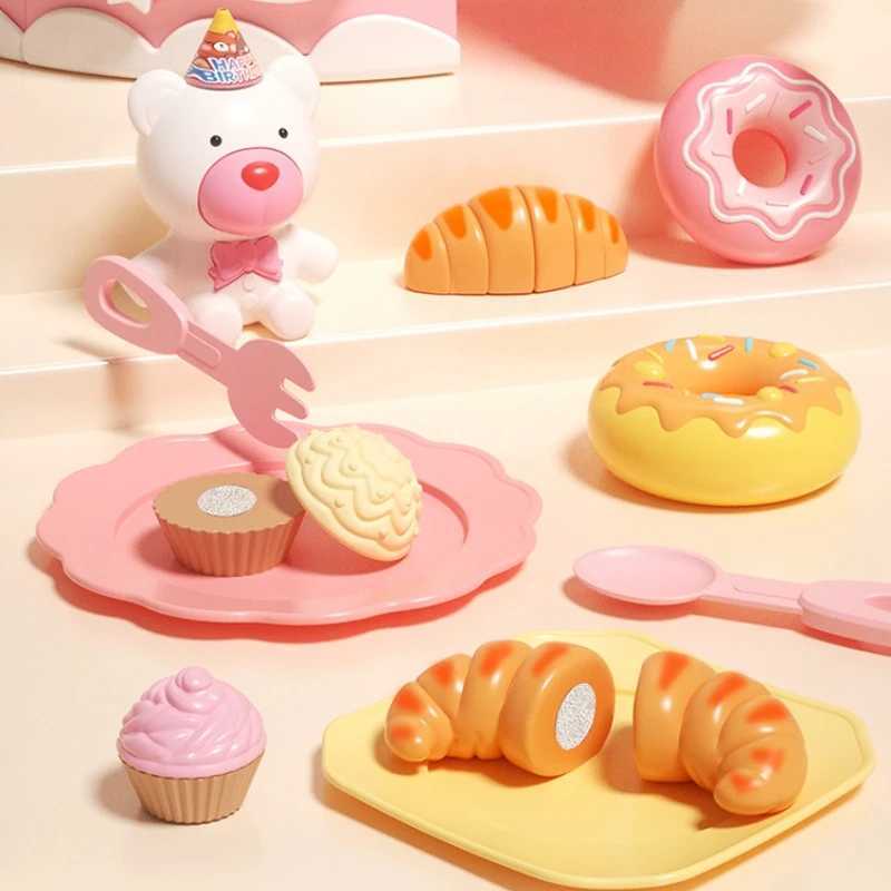 Children House Play Kitchen Toys Simulation Birthday Cake Cutting Food Game Kids Role Pretend Play Interactive Educational Toy C250922