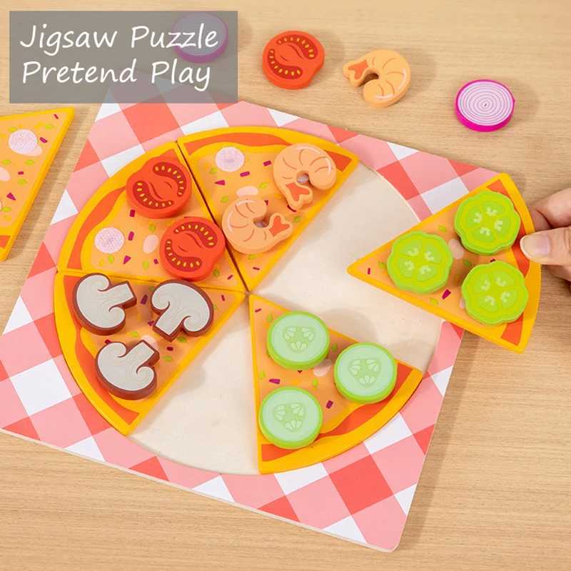 Children Simulation Food Kitchen Toy Pizza Cookies Pretend Play Jigsaw Puzzle Game Educational Learning Toys For Kids Girls Gift C250922