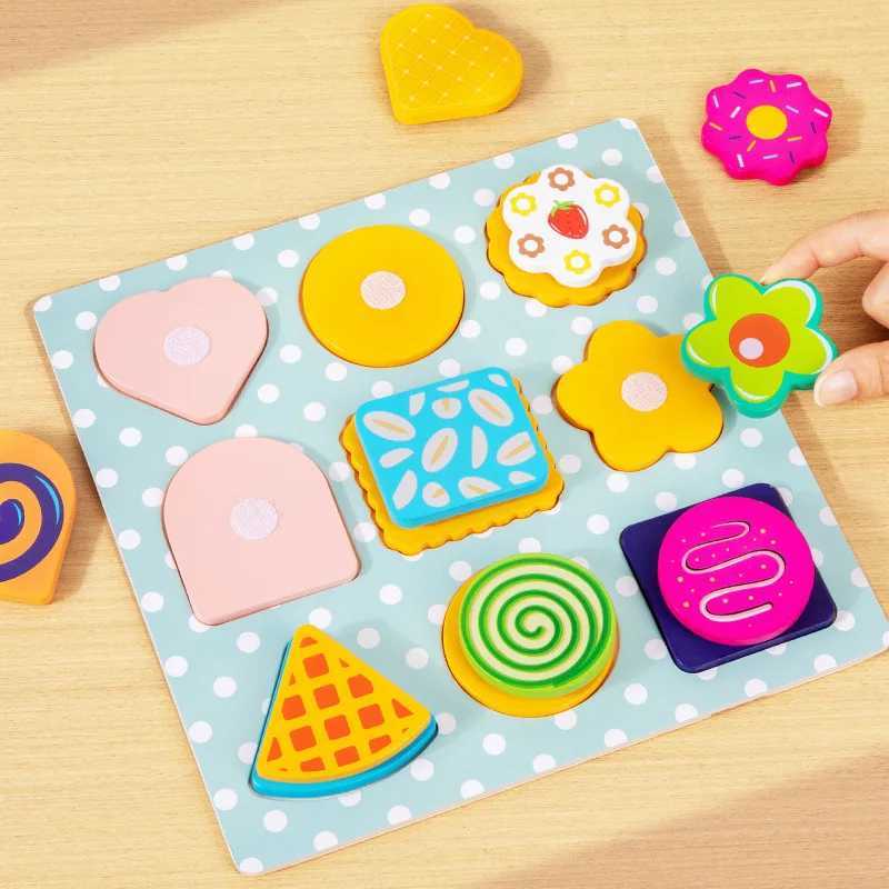 Childrens Wooden Simulation Pizza Cookies Pairing Puzzle Sticky Fun Early Education Puzzle Toy C250922