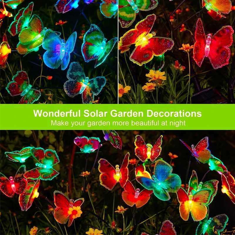 Solar Lights Outdoor Waterproof Garden Decor 6LED Butterfly Pathway Lights For Patio Yard Lawn Decor Lamp C250922