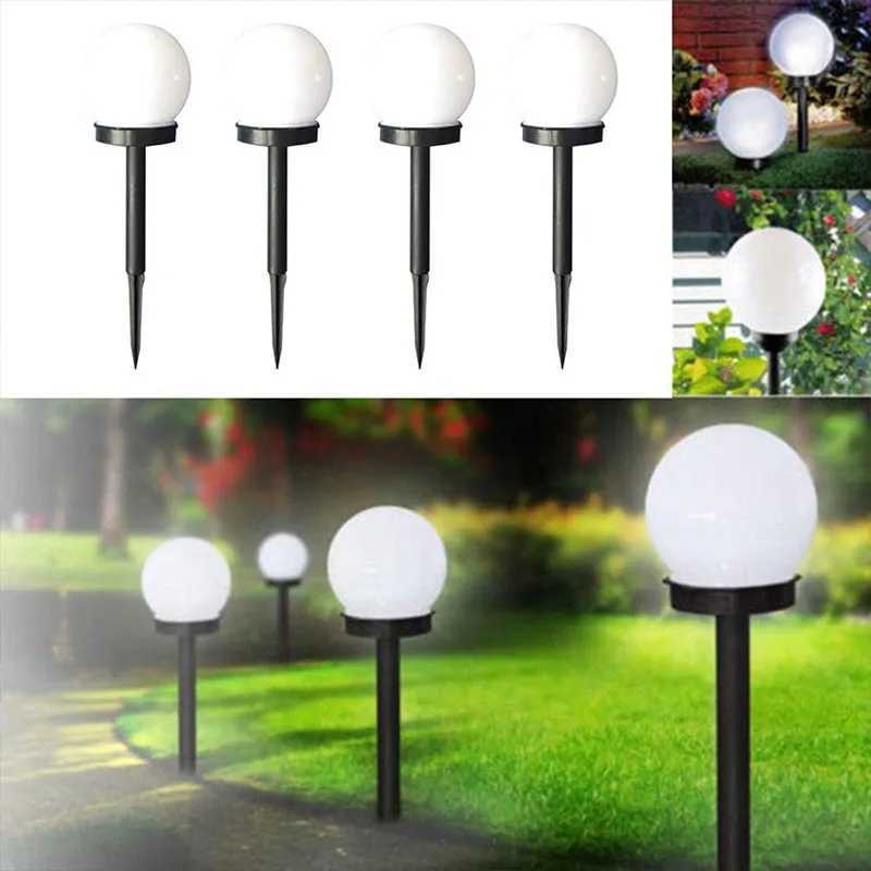 Outdoor Solar White Ball Ground Plugin Lamp Courtyard Decoration Lawn Lamp Waterproof Garden Landscape Lamp Round Ball Lamp C250922