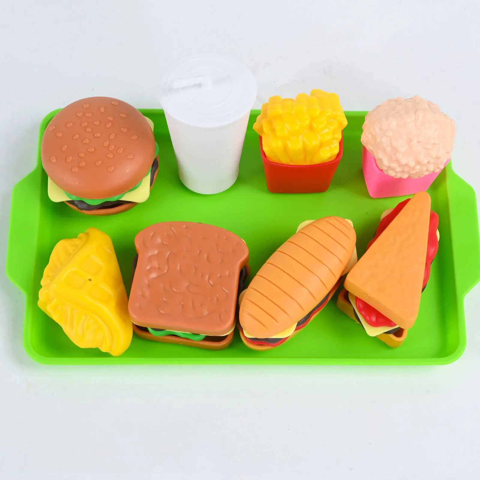 9Piece Set Of ChildrenS Hamburgers Simulated French Fries Sand Boys And Girls Playing House Kitchen Puzzle Toy C250922