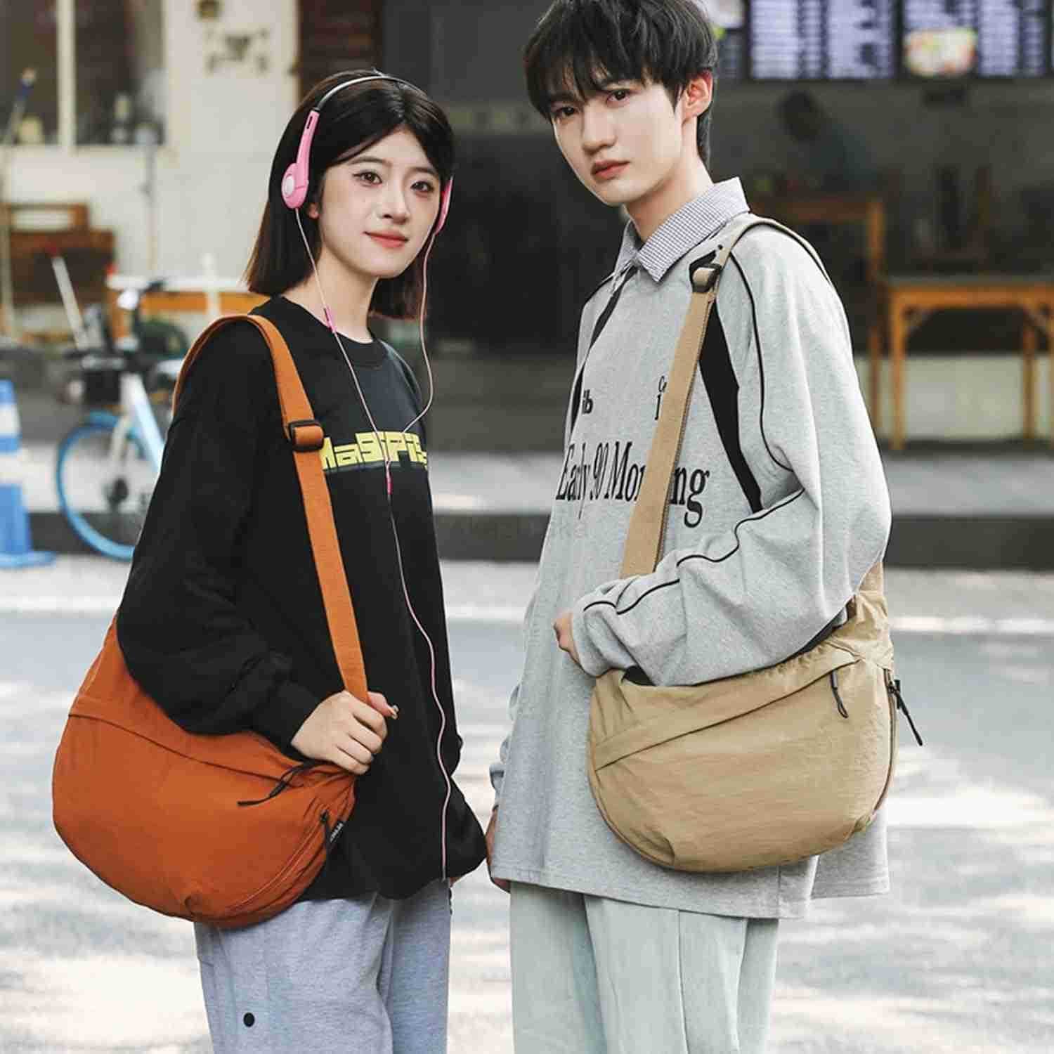 Crescent Crossbody Bags for Women Nylon Slouchy Sling pacious Dumpling Shoulder Handbag Cross Body Purses Z250922