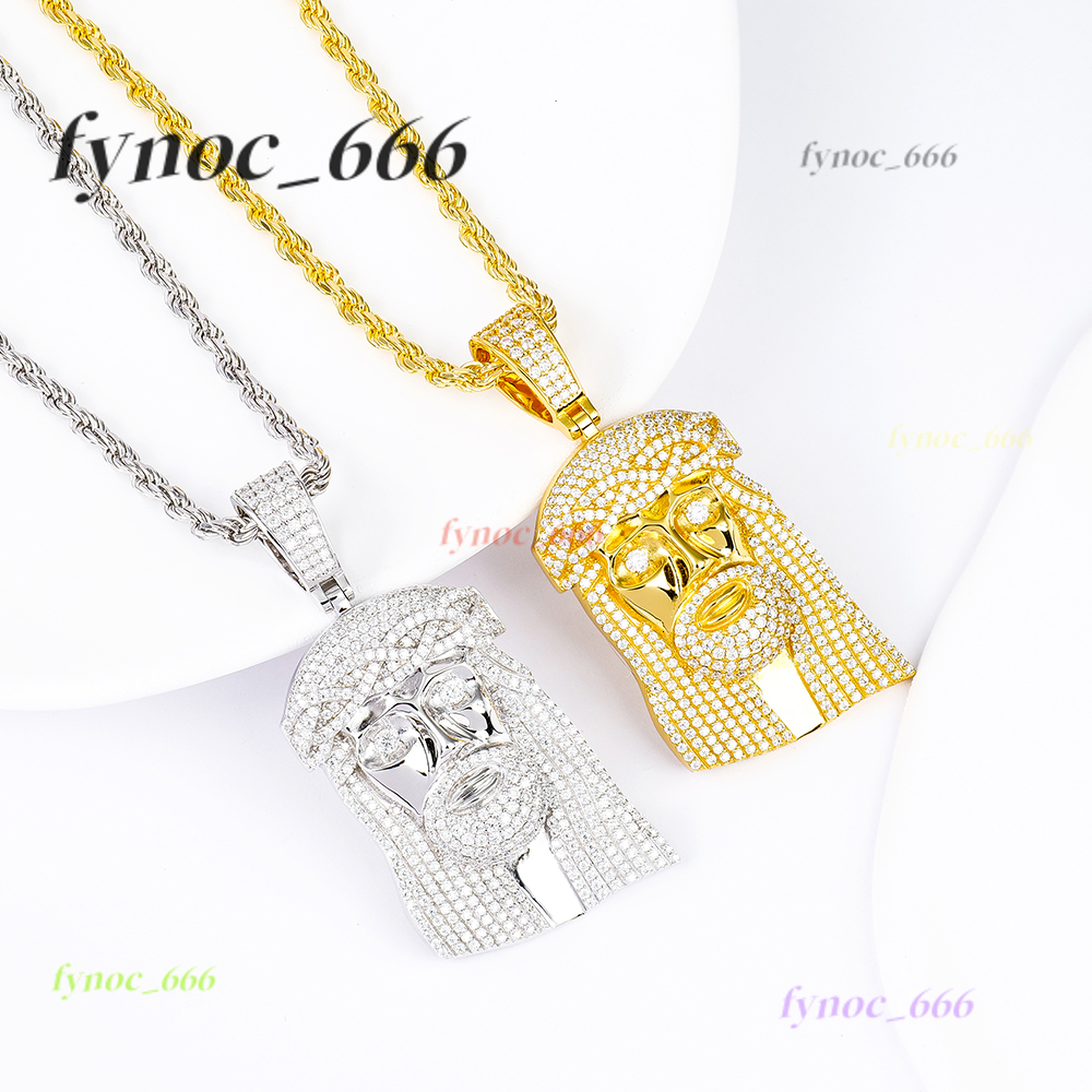 Custom 925 Silver Jewelry Hip Hop Ice Out Moissanite Diamond GRA Cuban Tennis Necklace Chain Moissanite Large Jesus Pendant