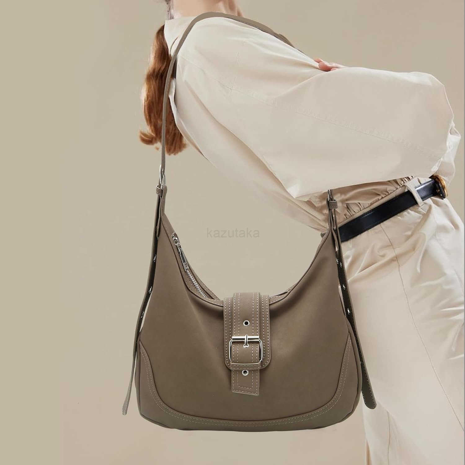 Shoulder Bag for Women Trendy Crossbody Bags Hobo Purse Vegan Leather Handbag with Adjustable Strap Z250922