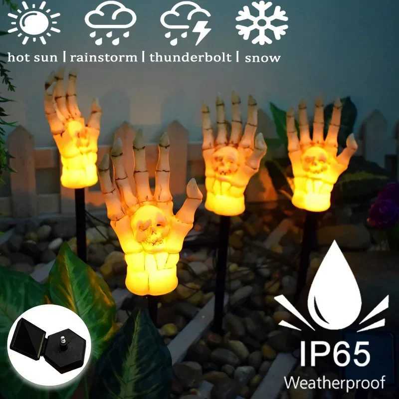 4PCS Halloween Palm Bone Light IP65 Waterproof Holiday Decoration Light Garden Patio Balcony Lawn Road Party Decoration C250922