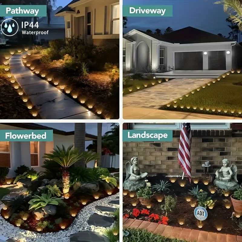 8 Pcs 8LED Solar Power Disk Light Outdoor Garden Solar Underground Light Deck Light Spotlight Buried Solar Led Lamp C250922