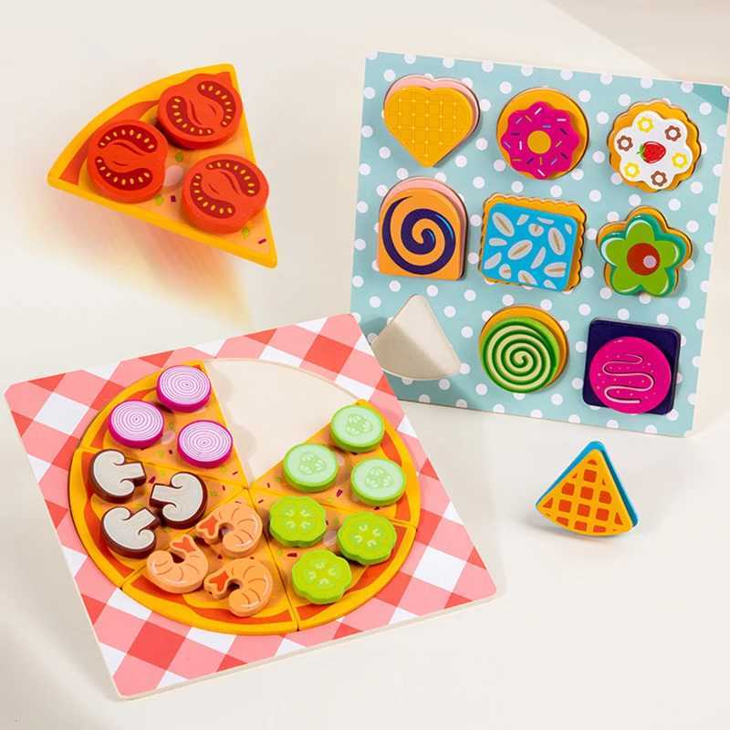 Children Simulation Food Kitchen Toy Pizza Cookies Pretend Play Jigsaw Puzzle Game Educational Learning Toys For Kids Girls Gift C250922