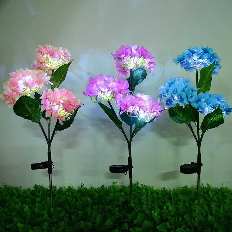 Outdoor Solar Lamp Simulated Flower Rose Sunflower LED Lawn Lamp Garden Summer Camping Wedding Party Landscape Lighting Decor C250922