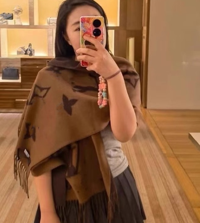 Scarf Designer Cotton Long Scarves Fashion scarf Winter Wool Scarves Women Wraps Striped Plaid letter Printed box