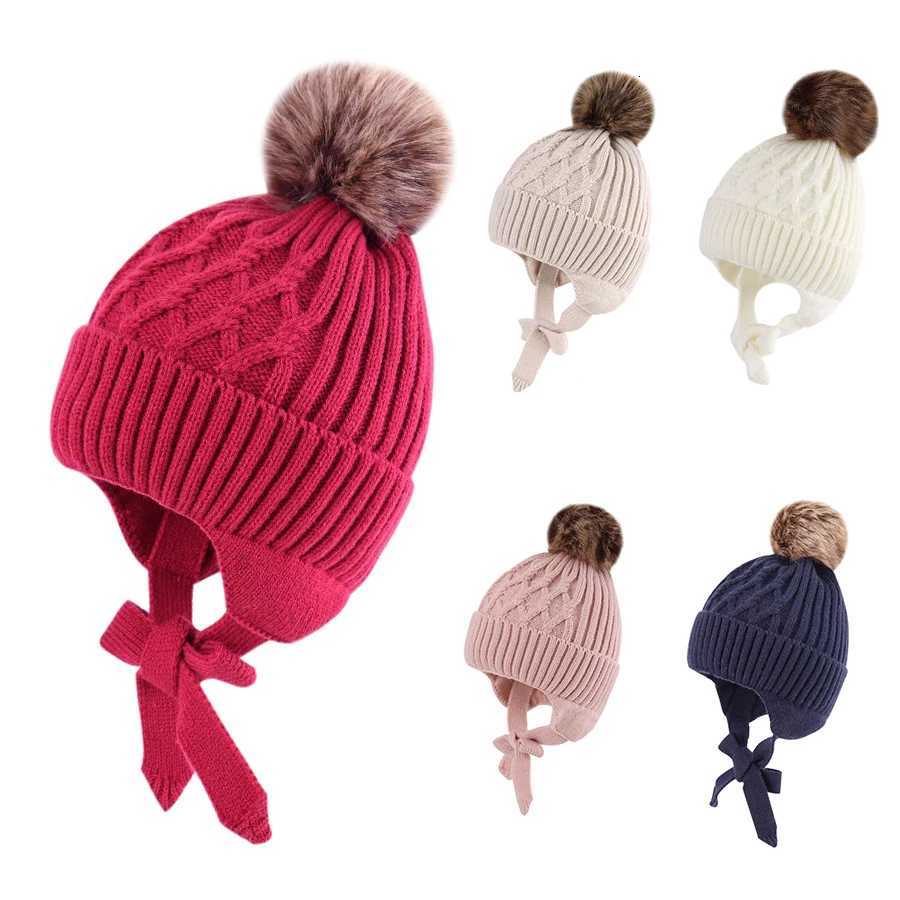 Baby Toddler Warm Earfl Beanie Kids Boys Girls Winter Fleece Li Knitted Hat Y250920