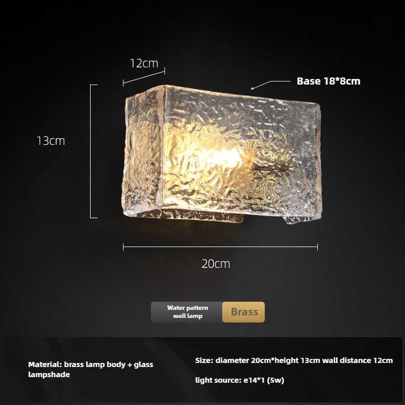 High Quality Postmodern Indoor Glass Cover Copper Hotel Brass Bedside Light Wall Mounted Sconces Lights Lamp for Home Bedroom C251124
