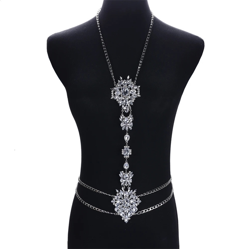 Fashion Clear Crystal Rhinestone Waist Chains Body Chain Necklace Women Jewelry Sexy Belly Chains Woman Waistband 241224