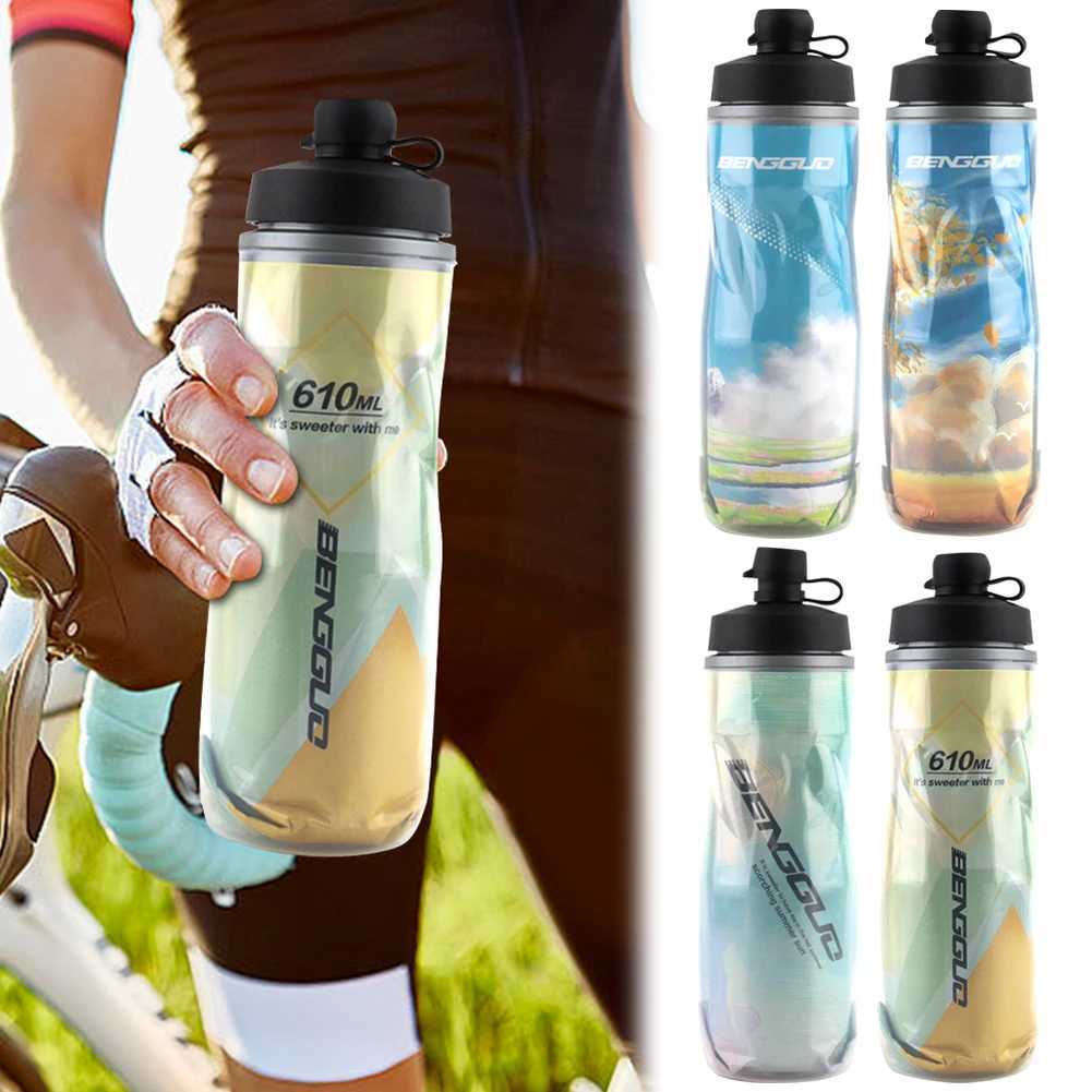 610ml Insulated Bike Water Bottle LeakProof Squeeze Sports Bottle Keep Water Cooler Cycling Water Bottle for Outdoor Fitness J250923
