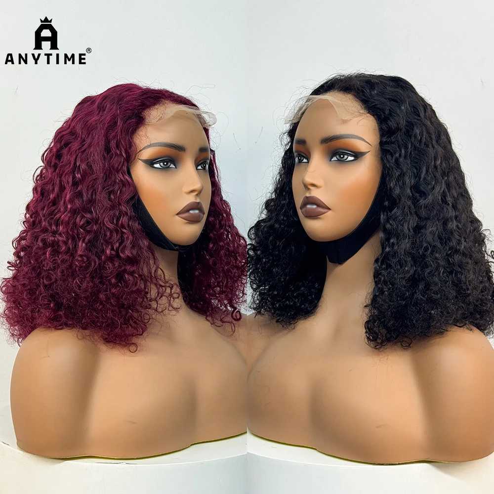 250 Density Water Wave Curly Human Hair Wigs Double Drawn 4x4 Transparent Lace Closure Human Hair Wigs For Black Women C250922