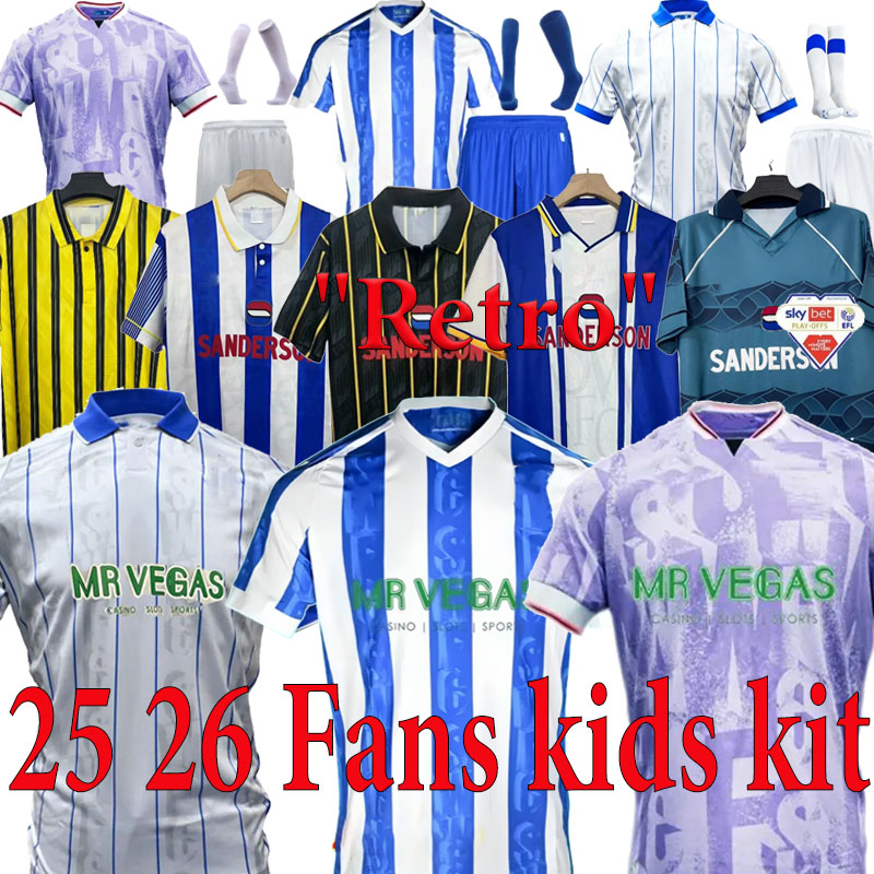Sheffield Wednesday25 26 soccer jerseys 2025 Vaulks Callum Paterson Michael Smith Tyreeq Bakinson Mallik Wilks 92 93 94 95 97 retro jersey football shirts men kid kit