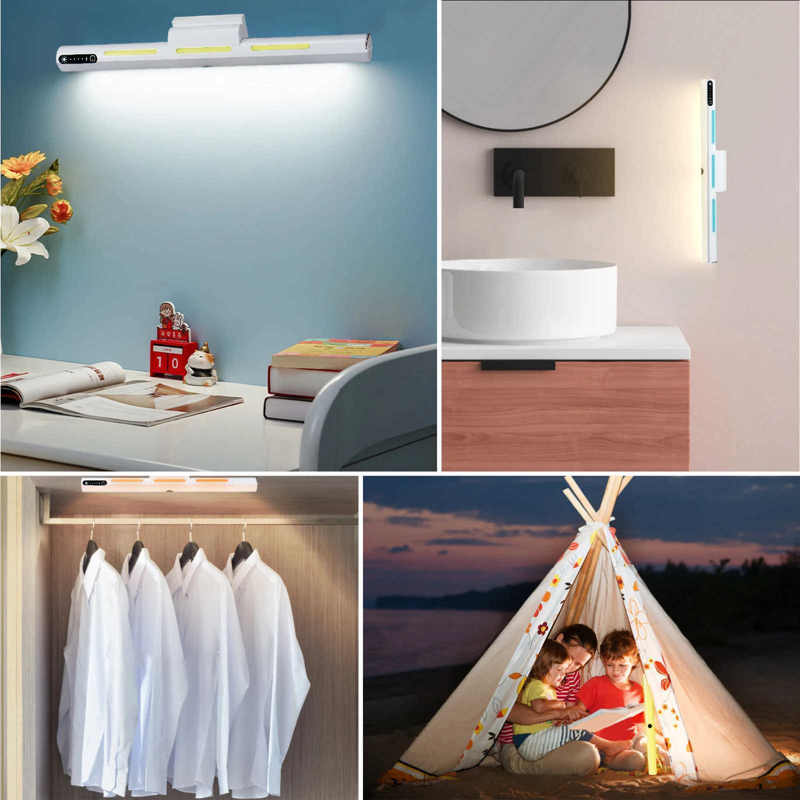 Modern LED Magnetic Wall Light Rechargeable Touch Cabinet Light Tri color Temperature RGB Atmosphere Light Mirror Front Light C251124