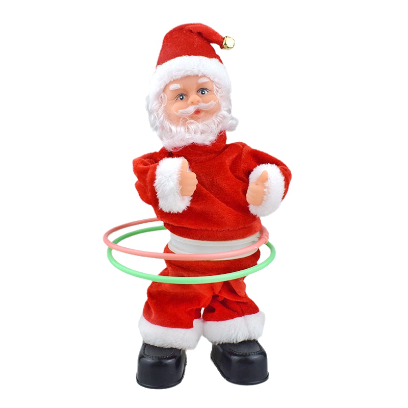 Novel and interesting Hula hoop fitness Santa Claus electric music, Santa Claus doll toys, Christmas ornaments and gifts