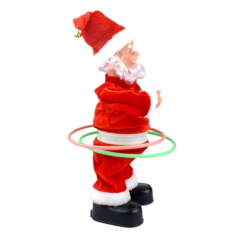 Novel and interesting Hula hoop fitness Santa Claus electric music, Santa Claus doll toys, Christmas ornaments and gifts