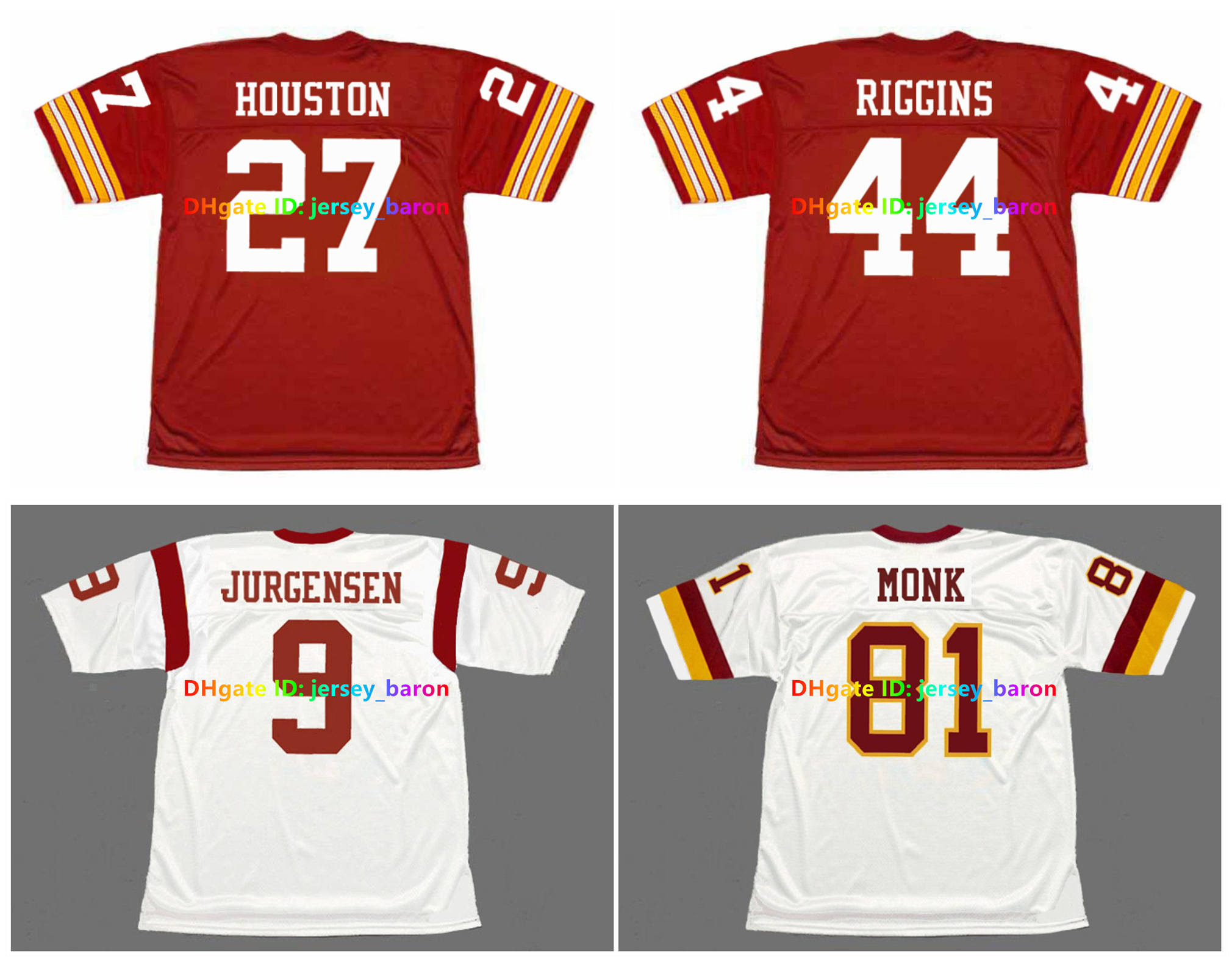JOHN RIGGINS DOUG WILLIAMS Redskin NFLs Throwback Football Jerseys ART MONK JOE THEISMANN JOE JACOBY JERRY SMITH GARY CLARK DARRELL GREEN DEXTER MANLEY Size S-4XL