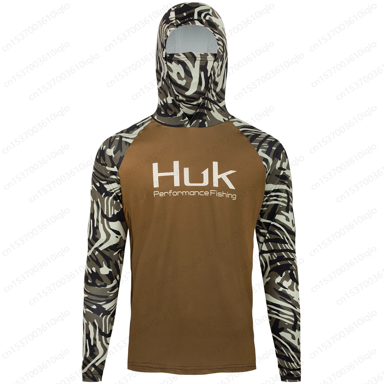 HUK UPF 50 Long Sleeve Hooded Face Cover Fishing Shirts Quick Dry Sweatshirts Breathable UV Protection Men Fishing Jerseys 251009