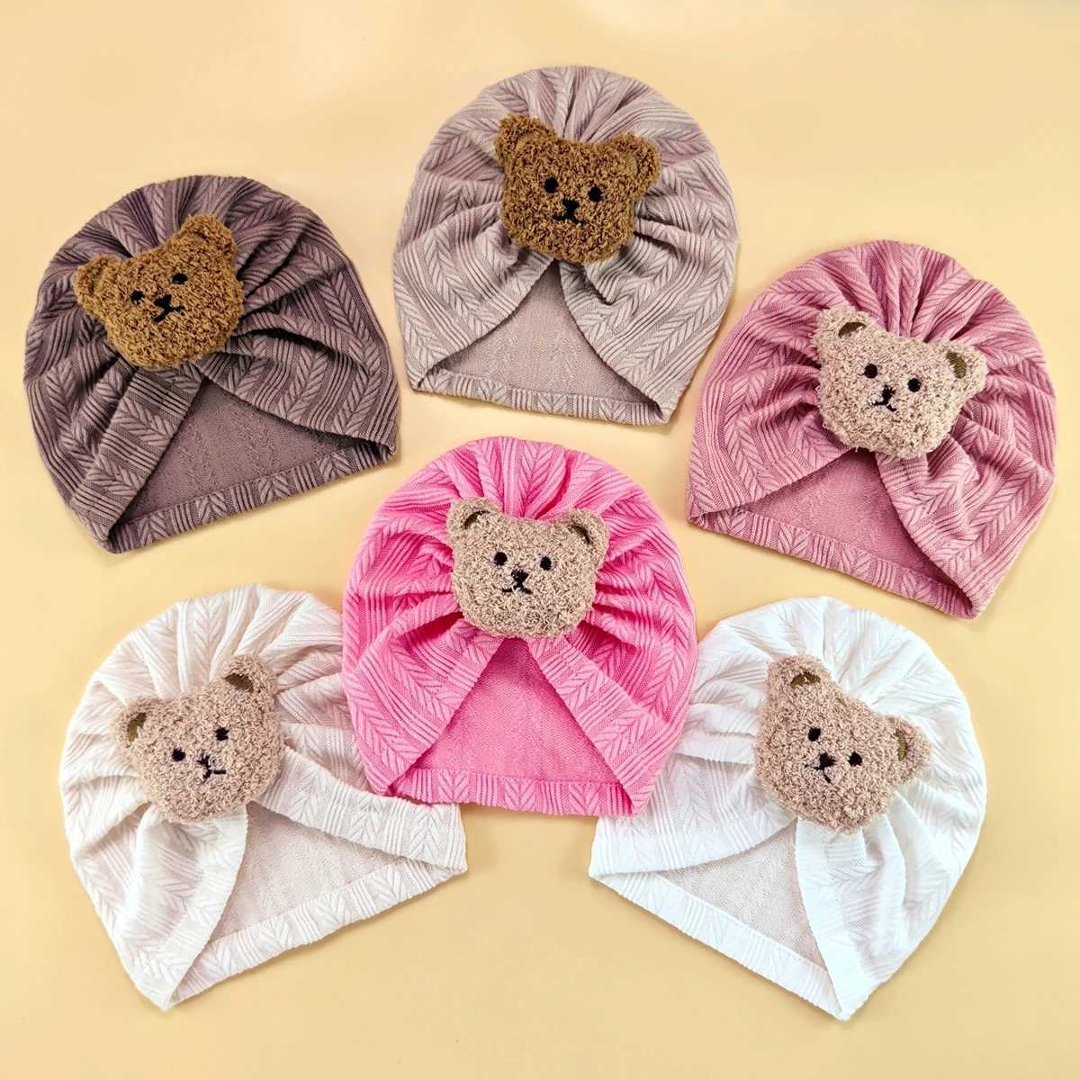 Toddler Headwear Beanie Infant Bear Indian Hat Baby Bandana Headwraps Cute Newborn Turban Cap Kids Headband Hairband Z251029