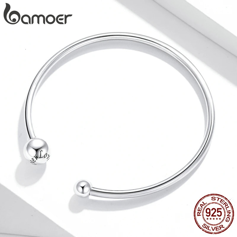 Silver Bangle 925 Sterling Threaded Beads Bracelet for Original Charm DIY Jewelry Accessories SCB198 y250821