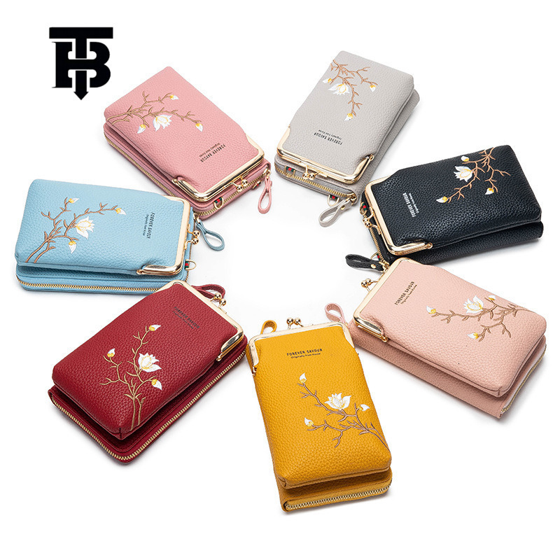 TB BHULAMTE Free Shipping New Designer Bag 2025 High-quality Clip On Upright Mini Phone Bag, Single Shoulder Long Fashion PU Women's Wallet