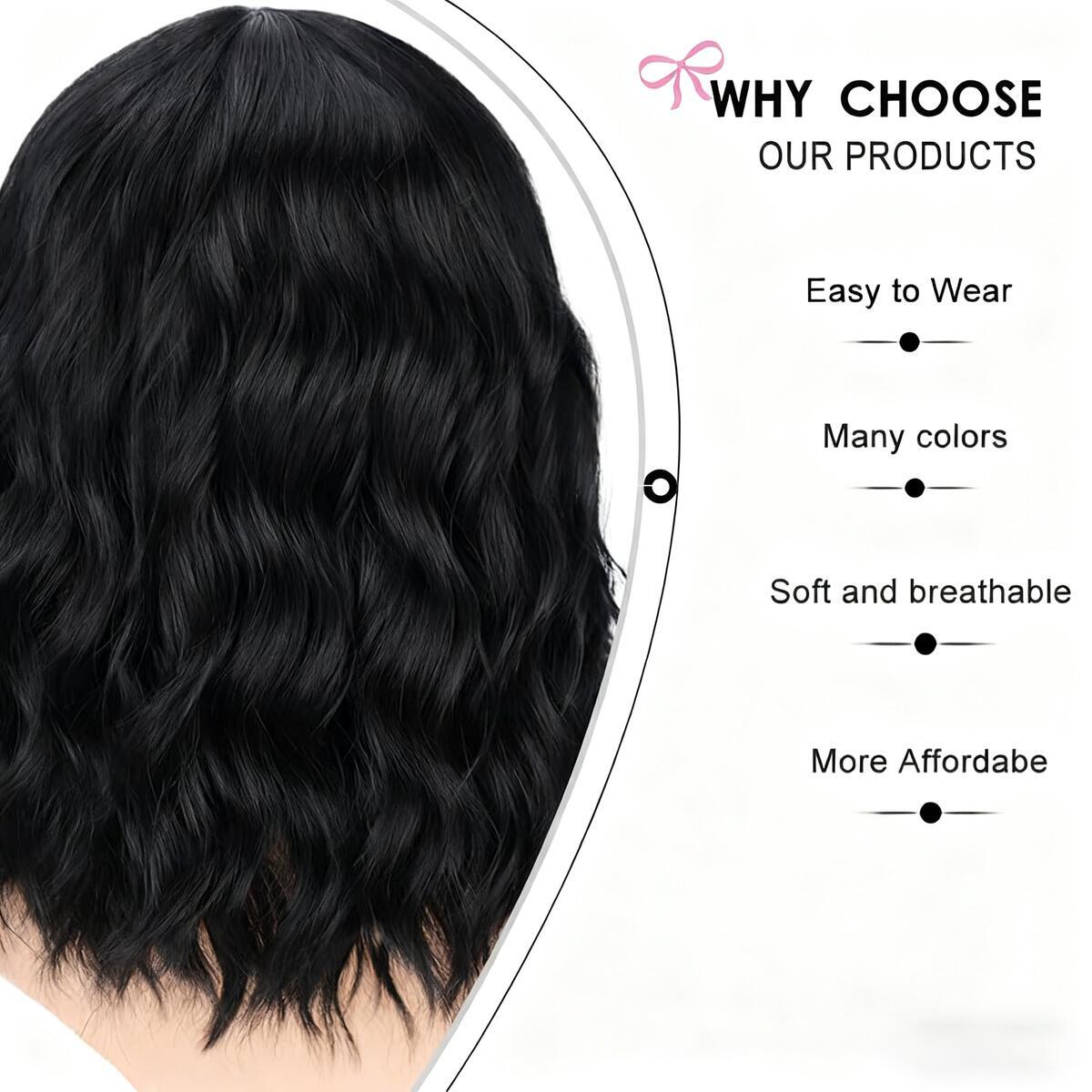 Women's Water Wave Deep Long Hair Synthetic High-Temperature Fiber Curly Wig