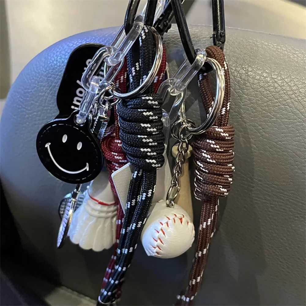 Korea Cute Sport Baseball Badminton Tennis Braided Rope Pendant Strap Cord For iPhone Pendant Keyring Bag Girl Phone Chain Decor D250923