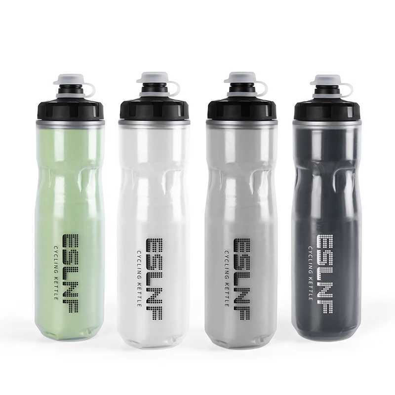 ESLNF 720ml Bicycle Water Bottle Road Bike Dual Layer Thermal Keeping Leakproof Kettle Outdoor Cycling Sports Bottle J250923