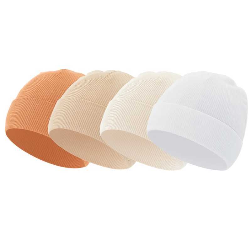 4Pcs Newborn Beanie Baby Hat for Girls Boys Cotton Knitted Infant Bonnet Toddler Cap Kids Accessories Newborn Gift 012M Z251029