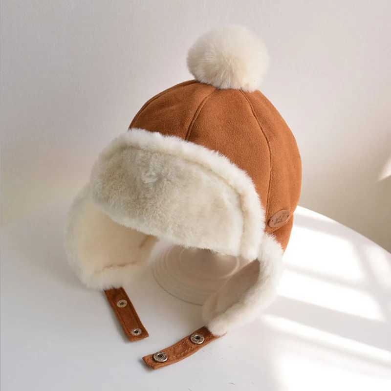 Winter Thickened Baby Lei Feng Hats New Cute Solid Warm Ear Protection Hat Boys Girls Snapback Caps Autumn Kid Fishing Hat 6M4Y Z251029